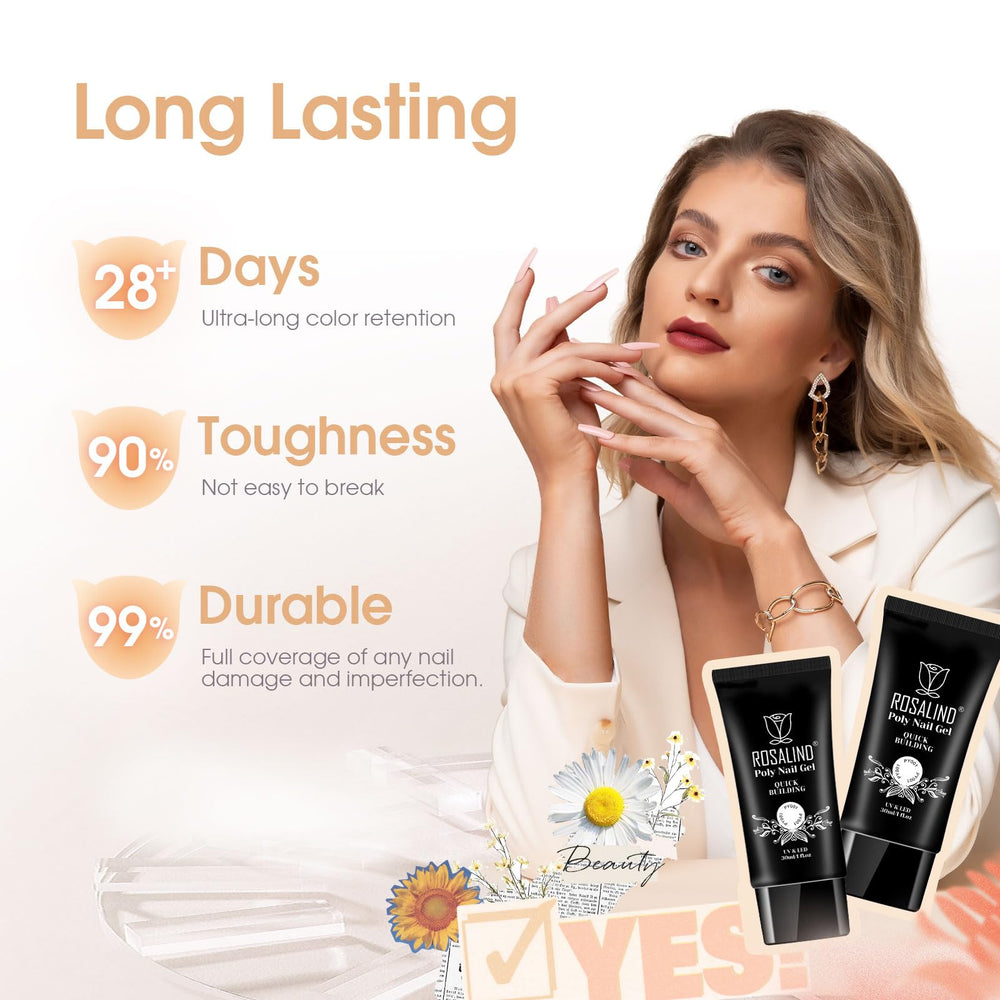 ROSALIND complete-kit emphasizes DIY-friendly 2-piece nail gel set.