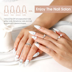 ROSALIND White Poly Extension Gel ideal for coffin nails and French nail designs.