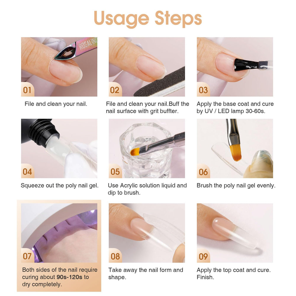 ROSALIND ready-to-cure under UV/LED lamp for efficient nails.