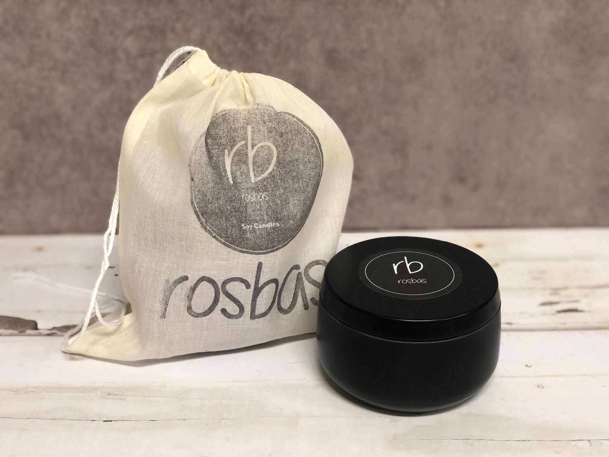 Rosbas 6oz natural soy wax candle jar showcases clean-burning design.