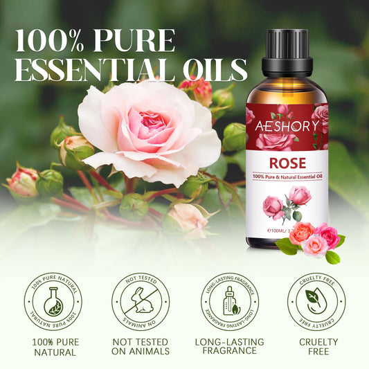 Diffuser releasing floral rose scent with essential oil
