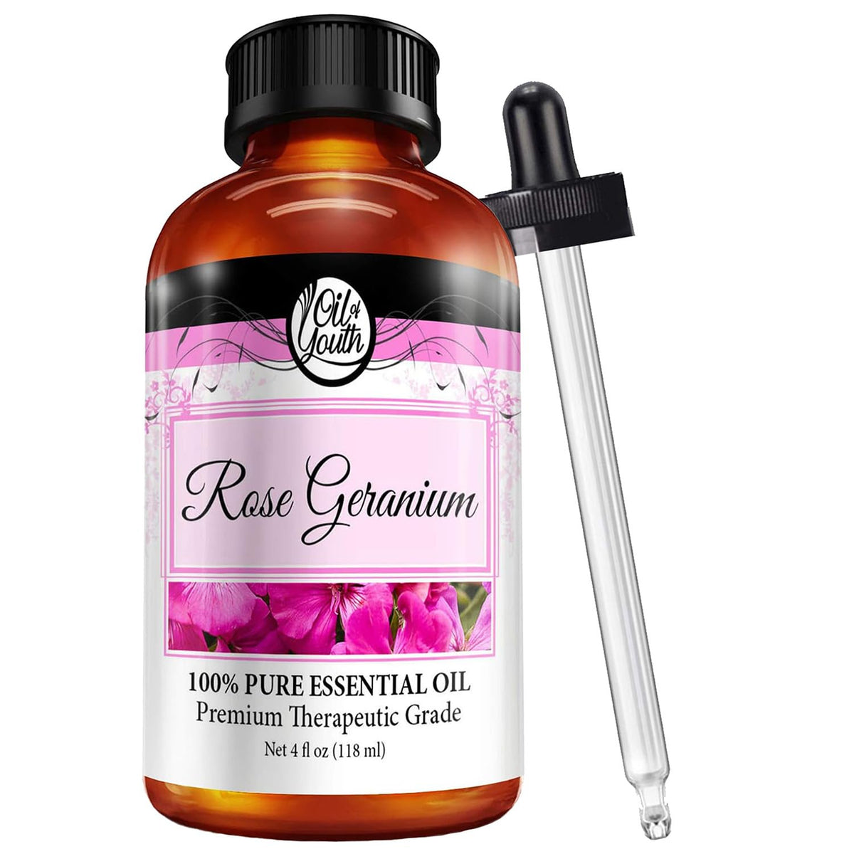 Oil of Youth Rose Geranium Essential Oil – 4 oz bottle