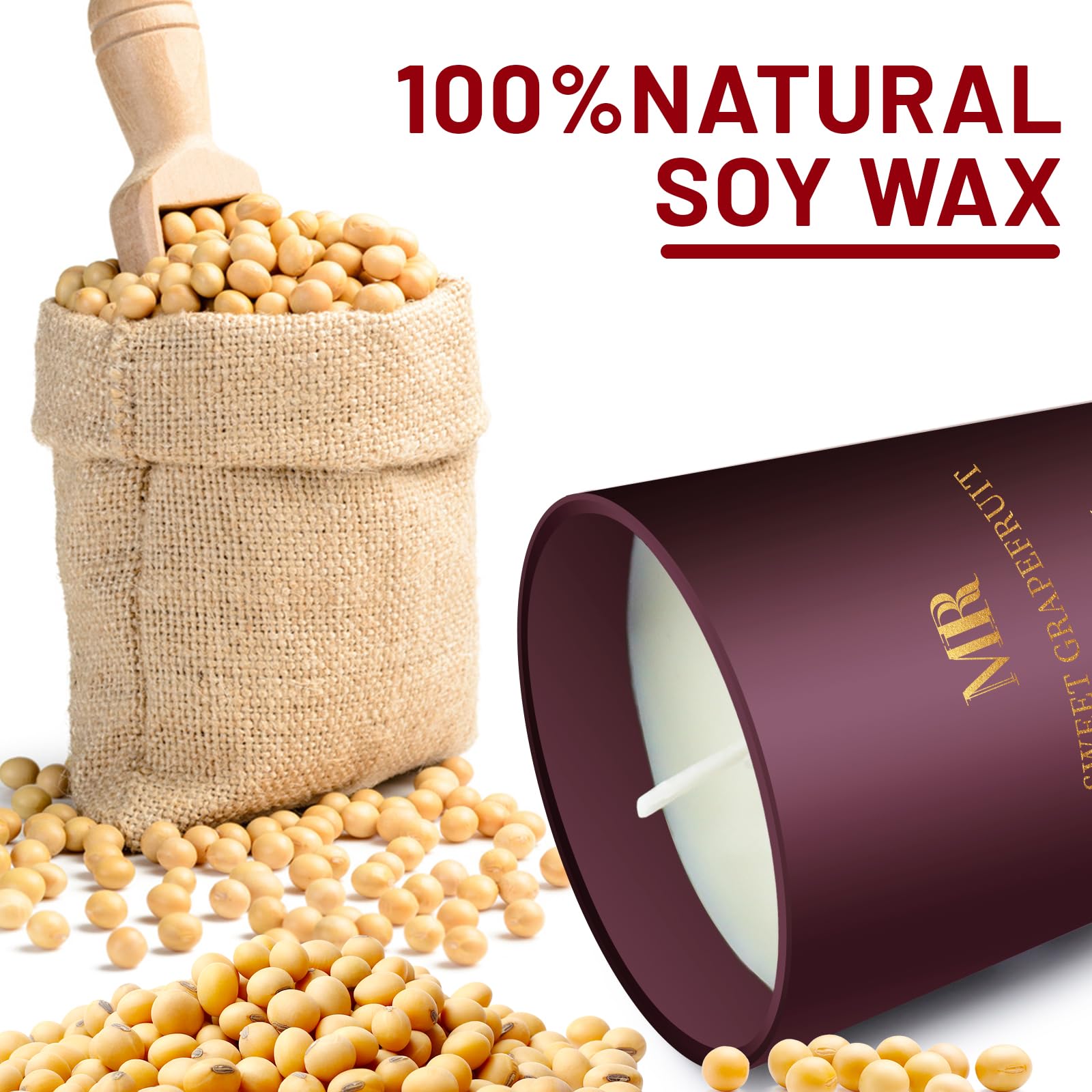 Rose, jasmine and vanilla soy wax candle