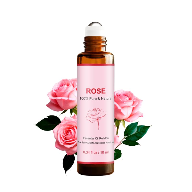 Rose Rollerball Essential Oil 10ML Coconut Body Oil for Aromatherapy and Skin Care