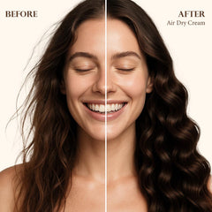 Roseblem Air Dry Cream close-up showing texture definition and natural waves.