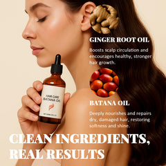 Roseblem Batana Oil application on hair shows easy use