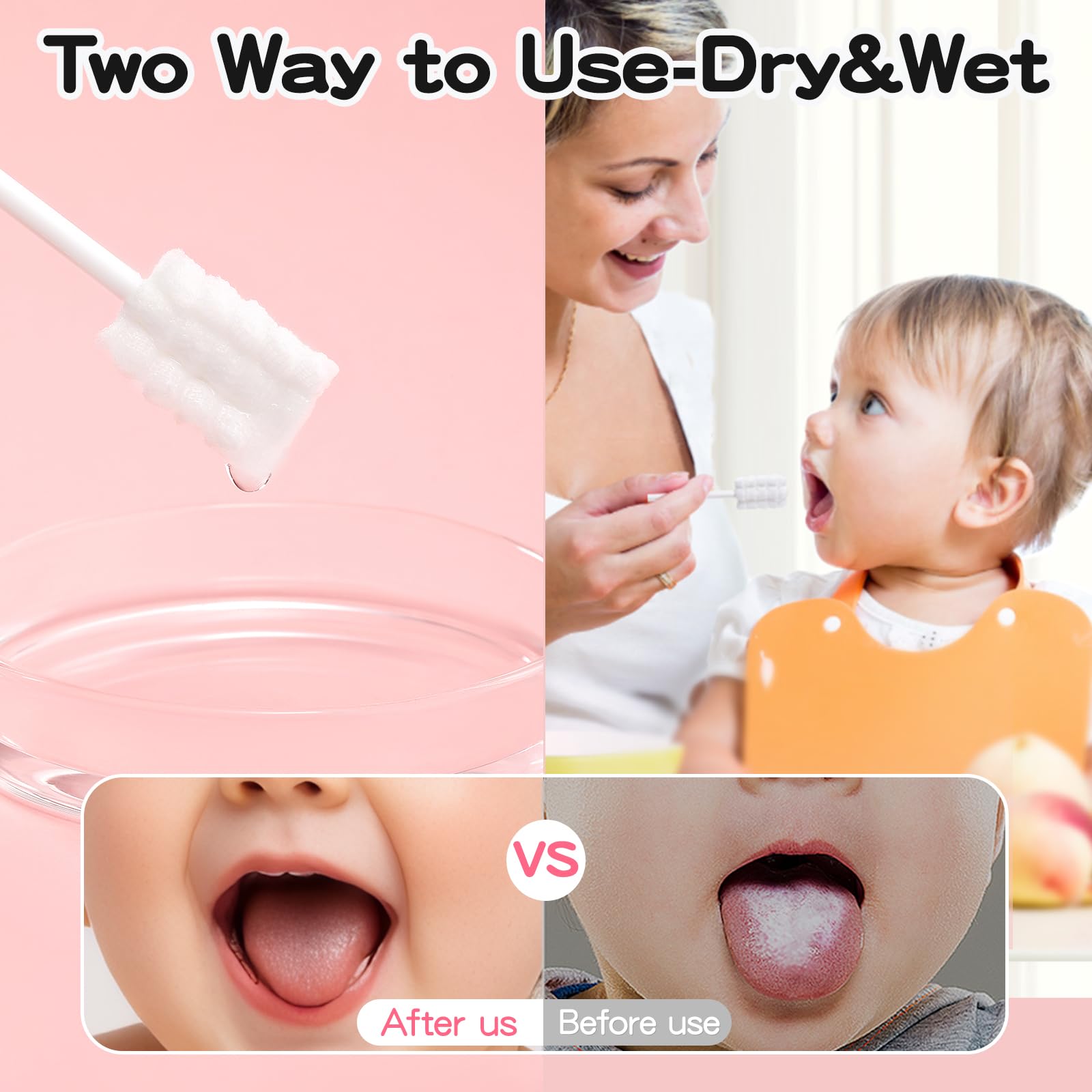 3D soft infant tongue cleaner with 360° cleaning