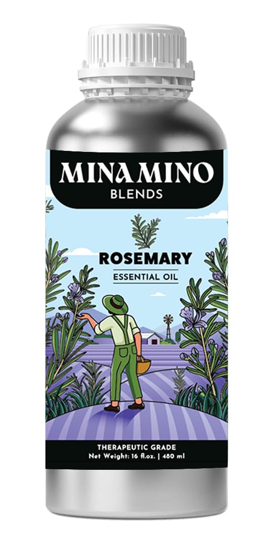 Rosemary essential oil in a 16 oz aluminum bottle