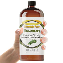 Rosemary essential oil 16 oz in amber glass bottle