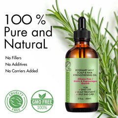Steam-distilled rosemary essential oil with rosemary sprigs