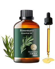 Rosemary essential oil bottle labeled Mumianhua, 3.38 fl oz