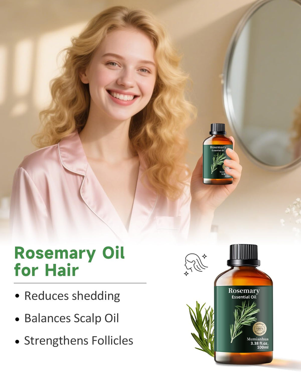 Rosemary essential oil for skincare and hair care