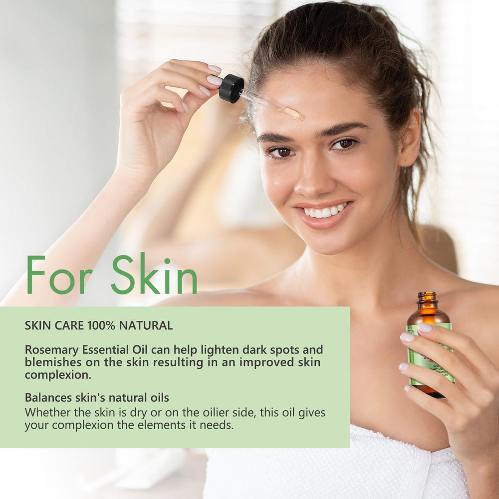 Hair with rosemary oil applied for nourishment and shine