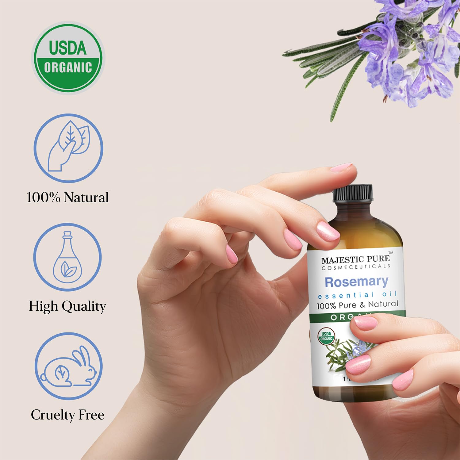 Rosemary essential oil for aromatherapy and diffuser
