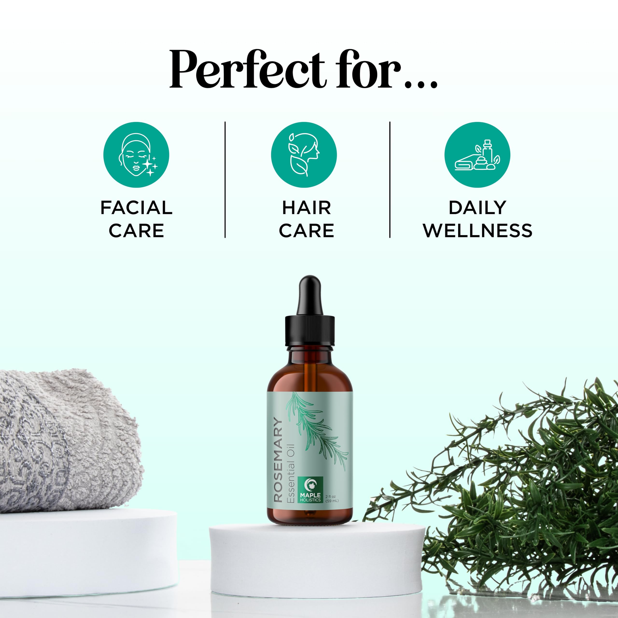 Diffuser with rosemary oil for aromatherapy in a room