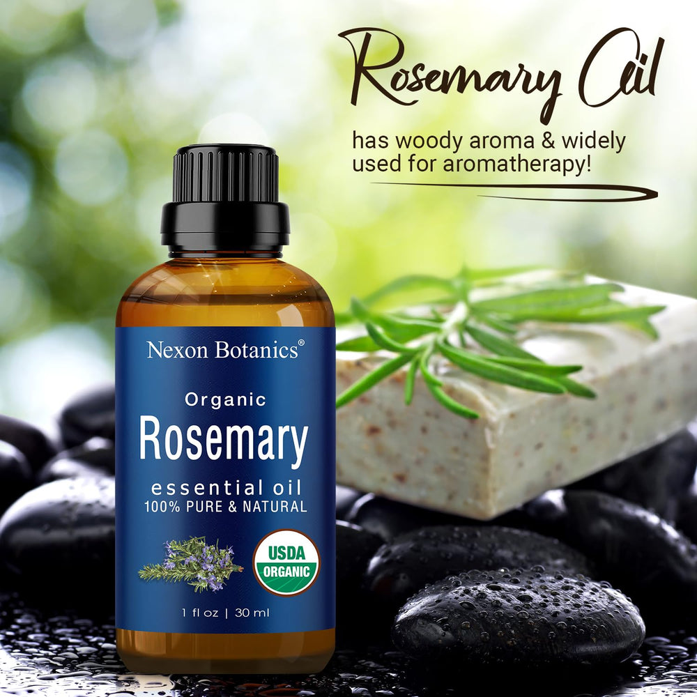 Rosemary essential oil used for hair care applications