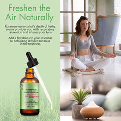 Rosemary oil infused into shampoo bottle