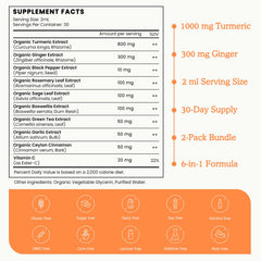Herbal blend including rosemary, sage, cinnamon and green tea with turmeric