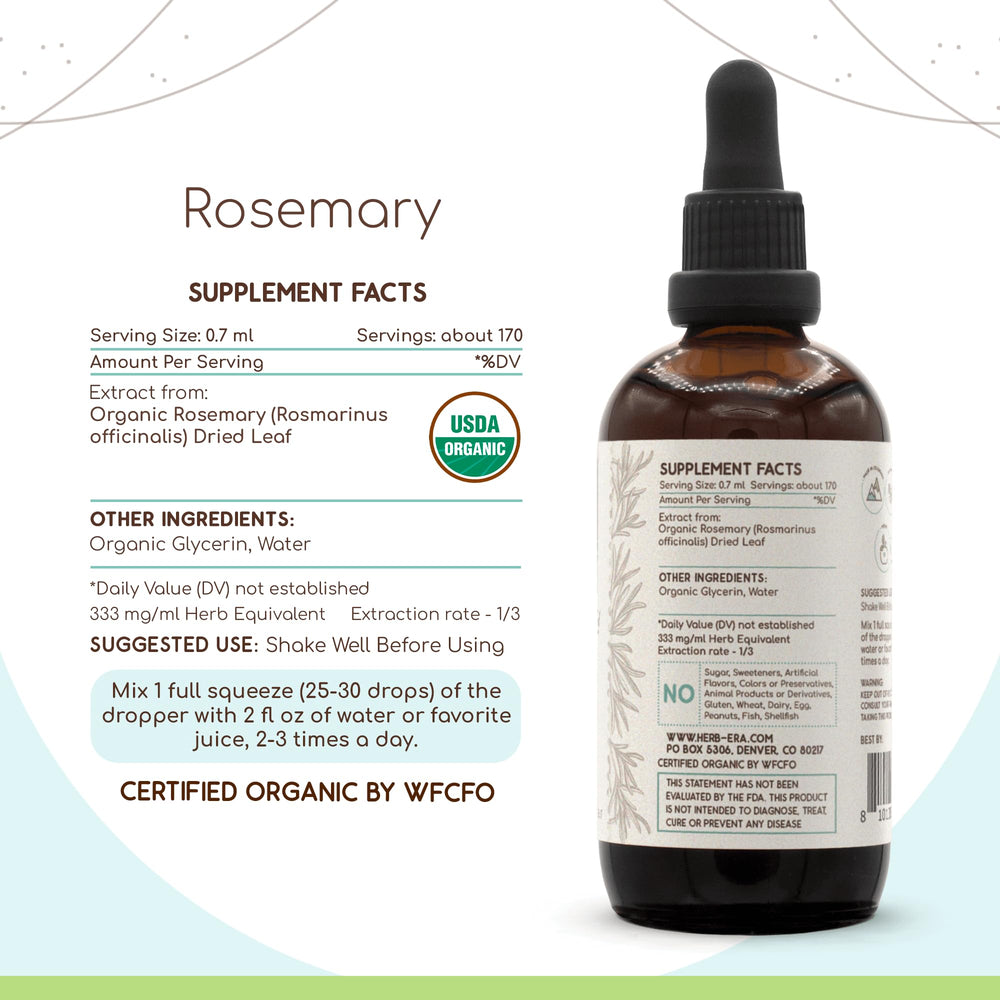Ingredients and extract details for Rosemary Rosmarinus Officinalis tincture