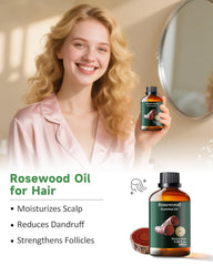 Rosewood essential oil for hair care and scalp conditioning