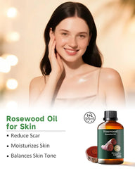 Rosewood essential oil for skincare and body care