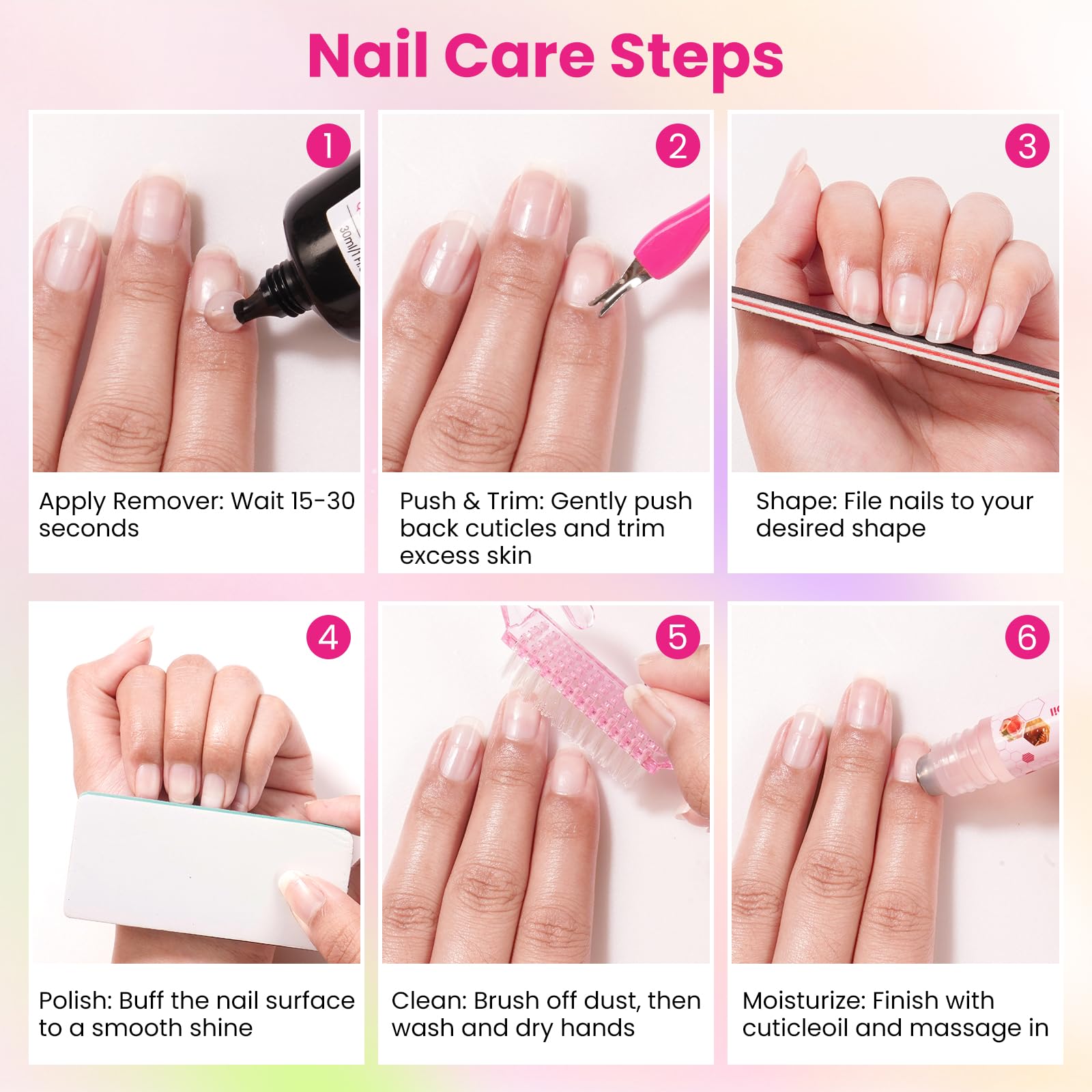 Rosiour Nail Files and Buffers with Dust Brush for a flawless finish.
