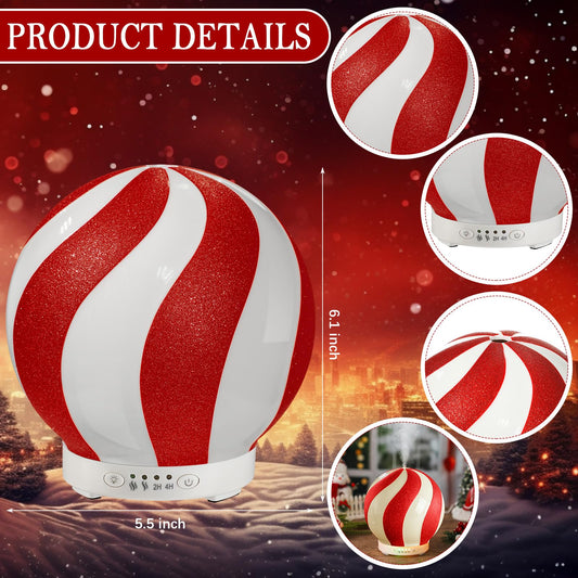 Candy cane ceramic diffuser on desk with festive decor