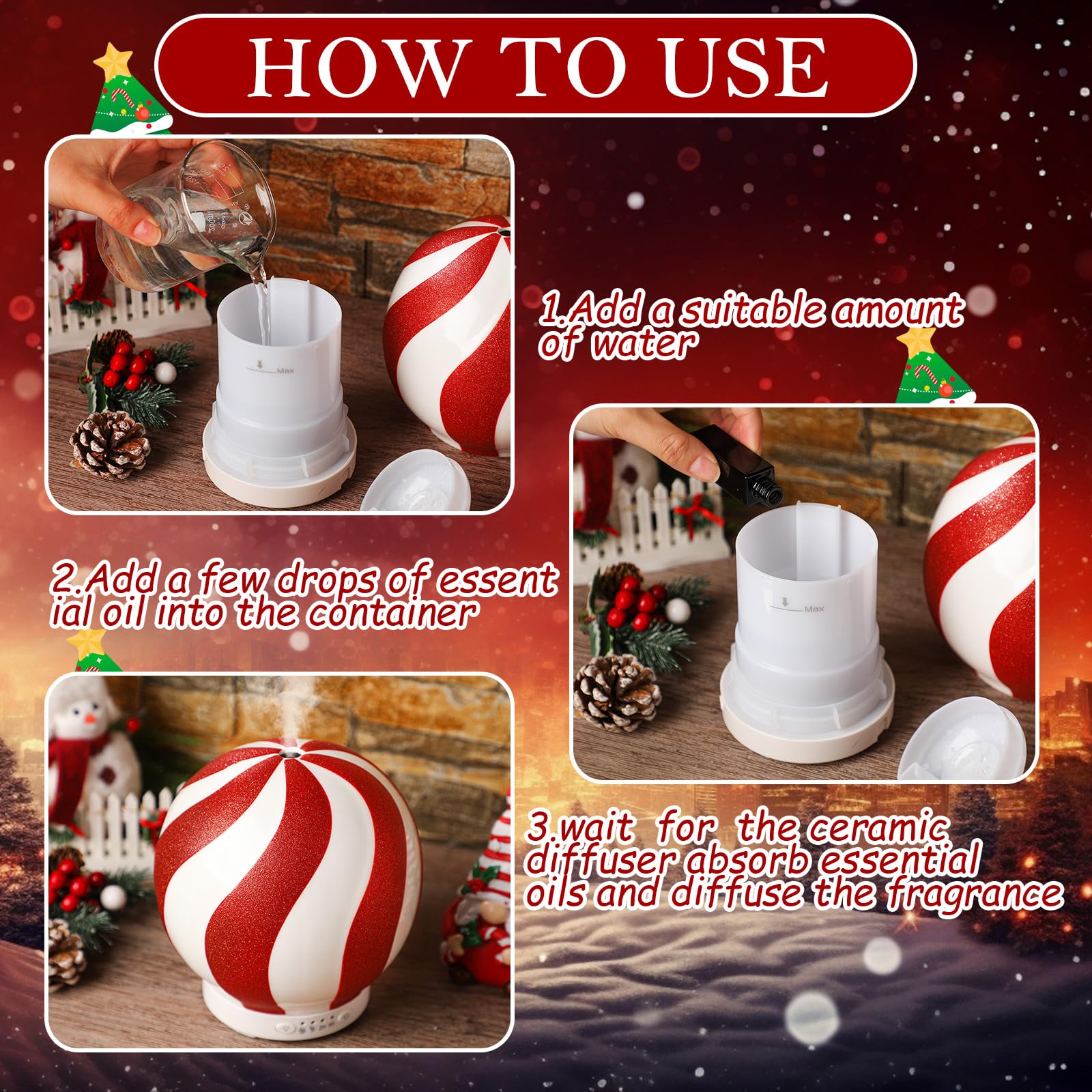 Close-up of ceramic candy cane texture