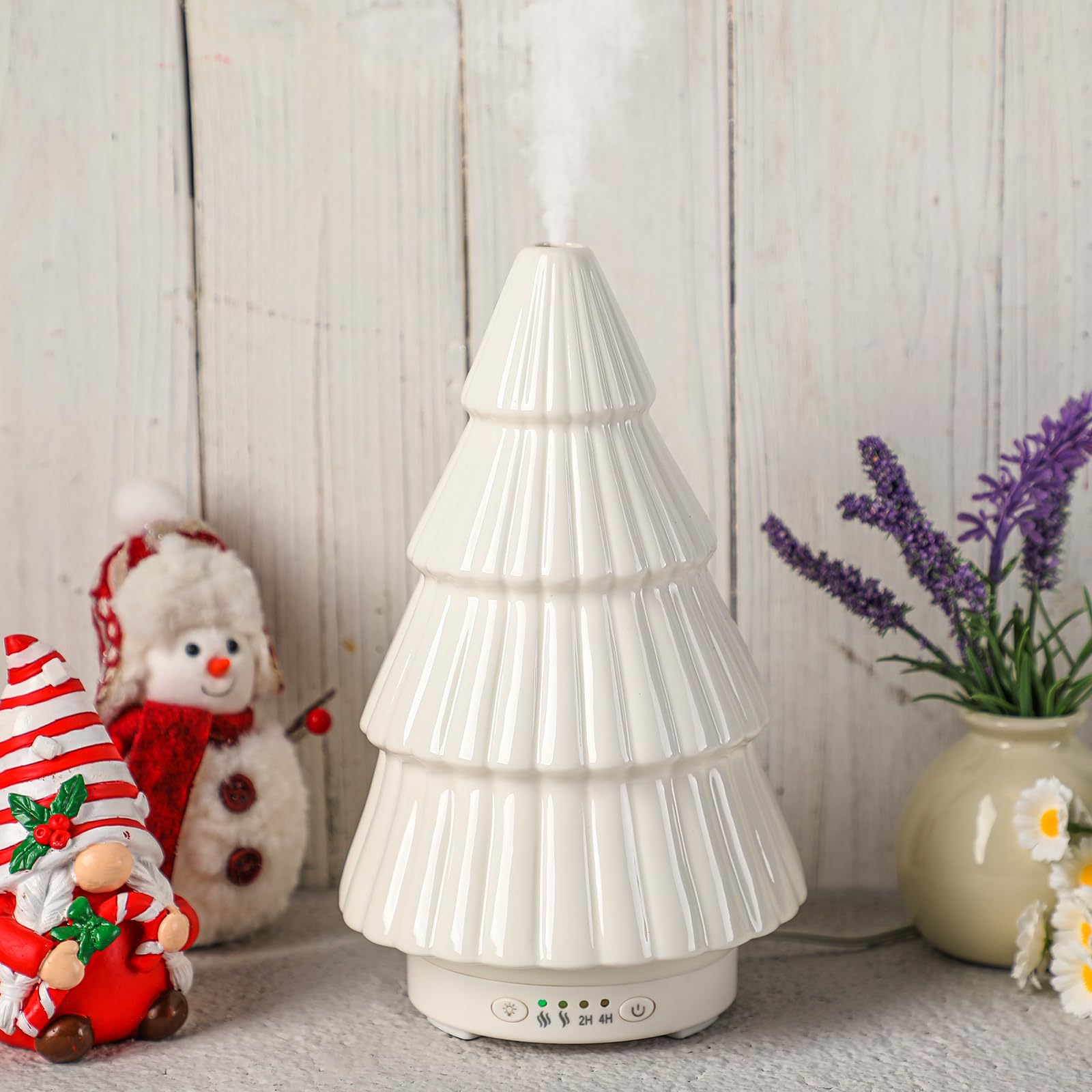Home office setup with Christmas diffuser
