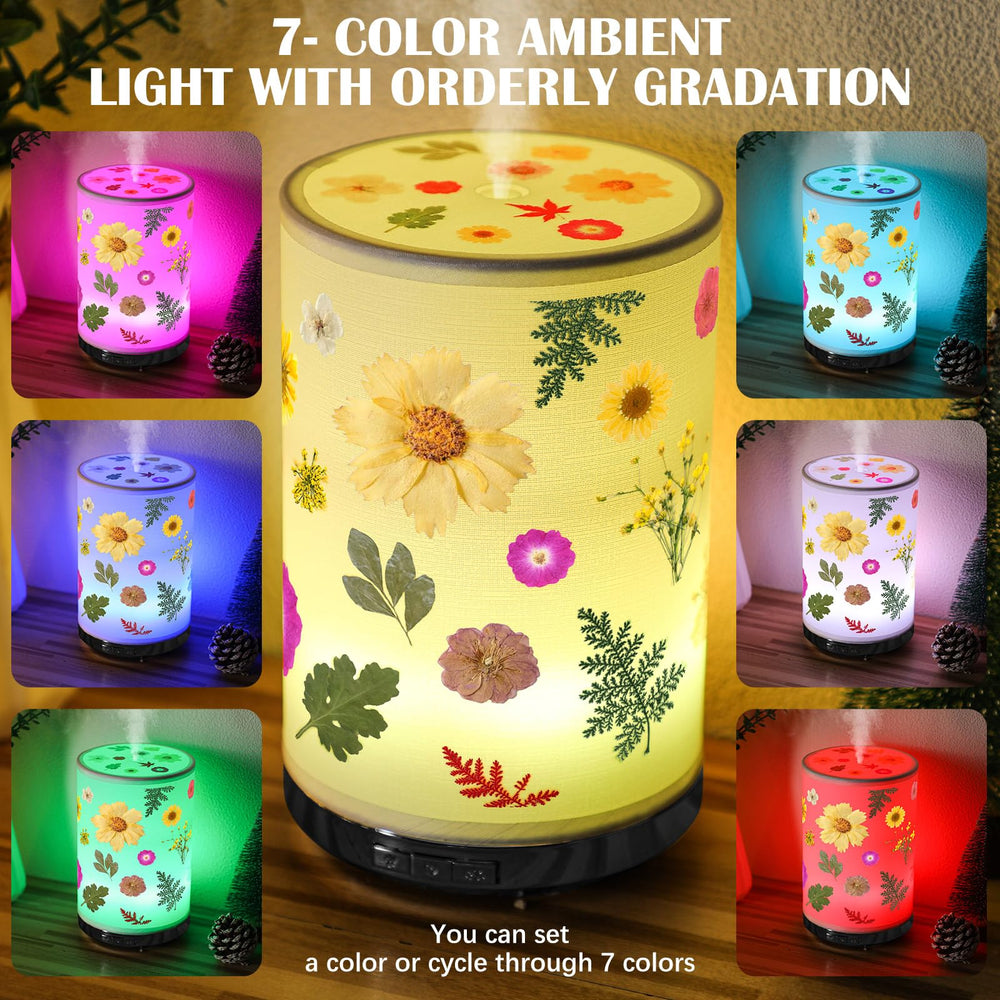 Rossesay diffuser shows 7-color LED mood lighting for relaxation