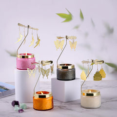 Multi-angle views of rotatable candle packaging and design