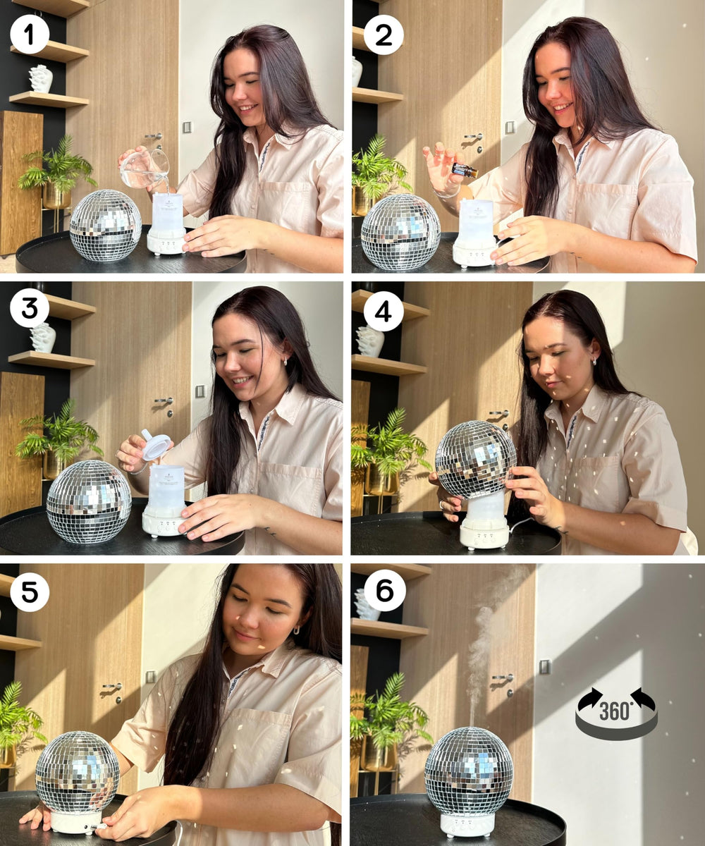 Rotating Disco Ball Diffuser - 3 Timer Modes, LED Color Lights, Mirror ...