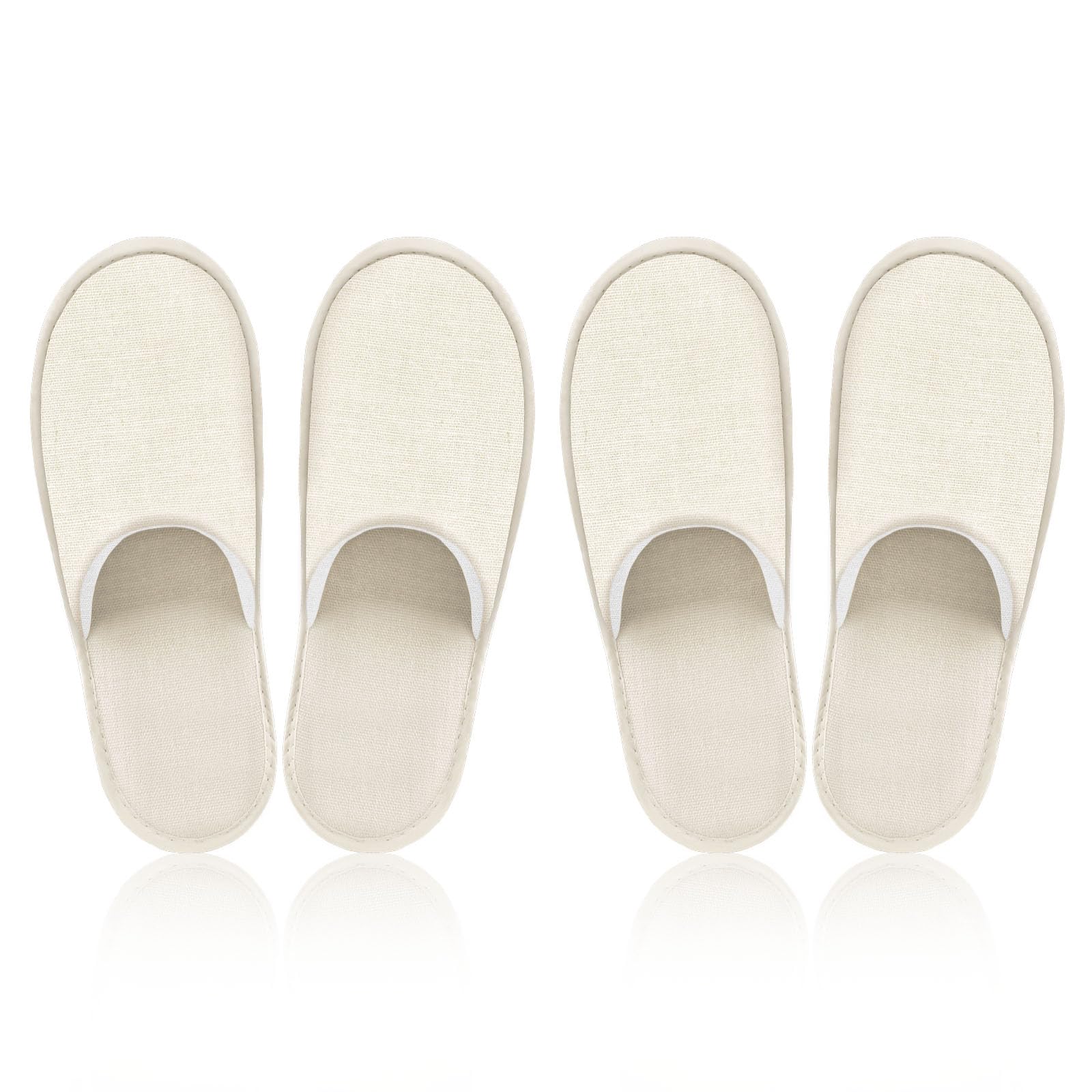 Roucerlin beige guest slippers packaged for easy hotel guest distribution.