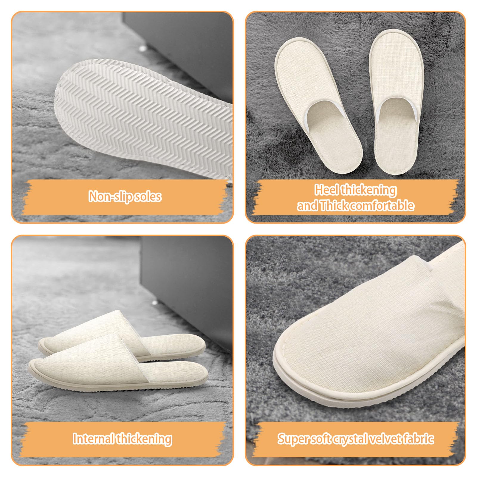 Roucerlin two-pairs guest slippers ideal for hosting.