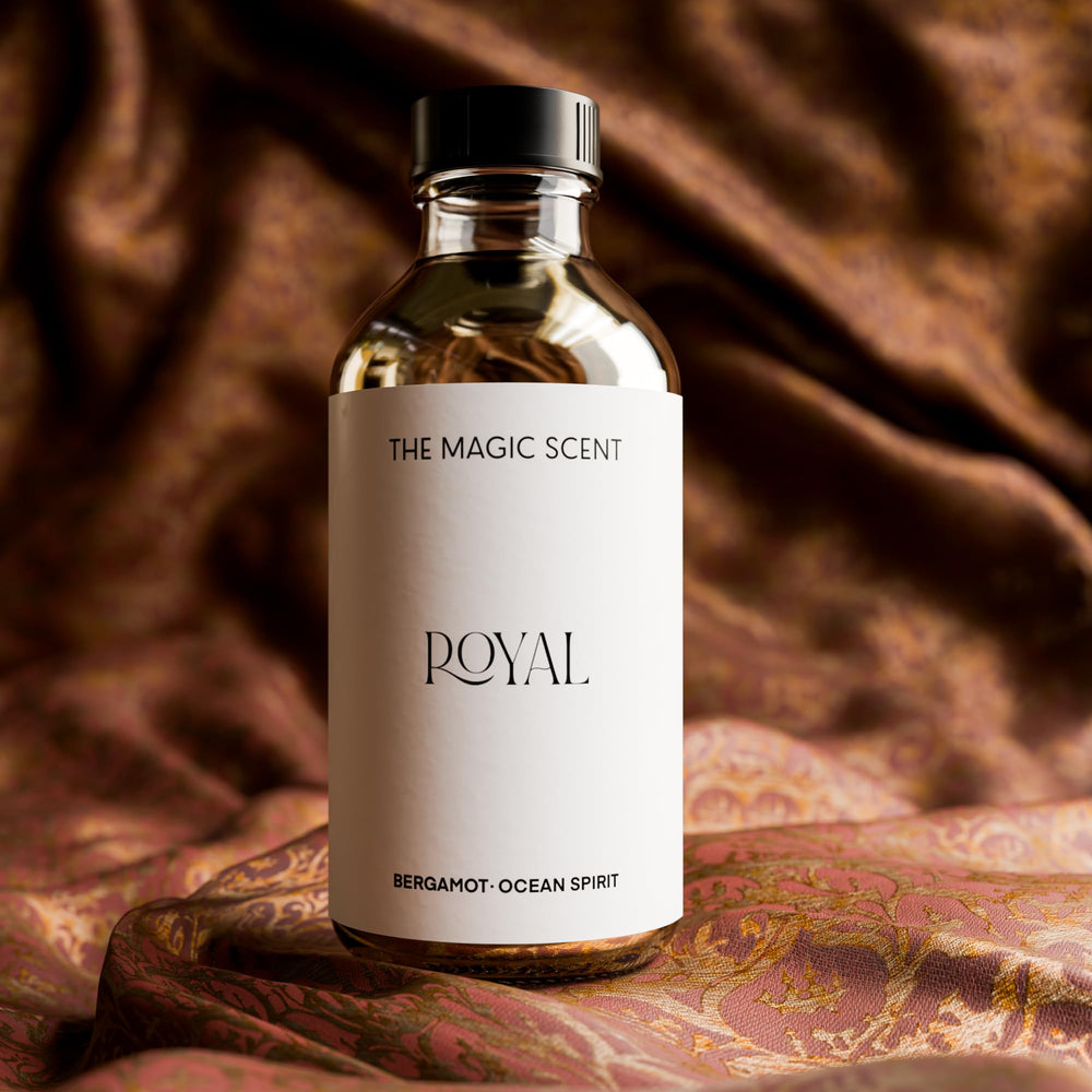 Packaging box and diffuser oil bottle for The Magic Scent Royal Hotel