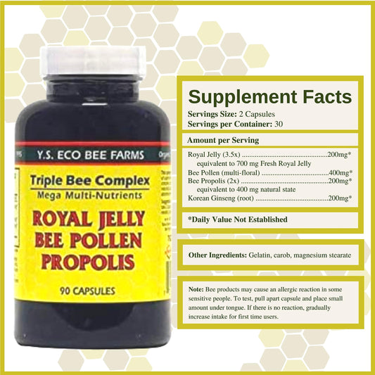 Close-up of royal jelly capsules highlighting organic ingredients