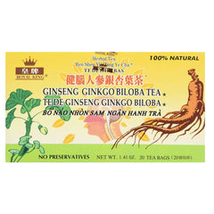 Front view of Royal King Ginseng Ginkgo Biloba Tea 3-box pack