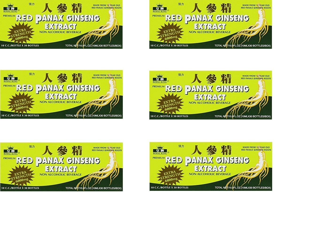 Royal King Red Panax Ginseng 6000mg 6-pack box with 30 vials per box