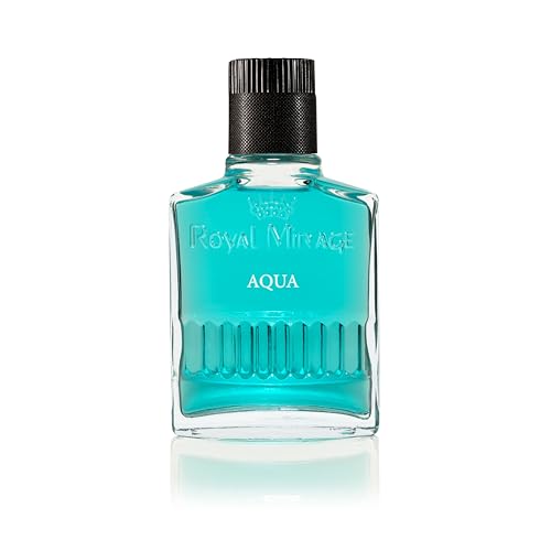 Royal Mirage Aqua splash in a glass showing a crisp marine citrus opening.