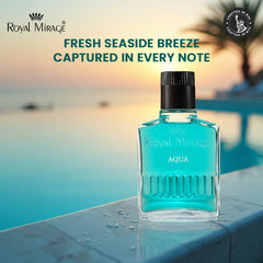 Royal Mirage Aqua cedarwood base close-up for lasting masculine warmth.