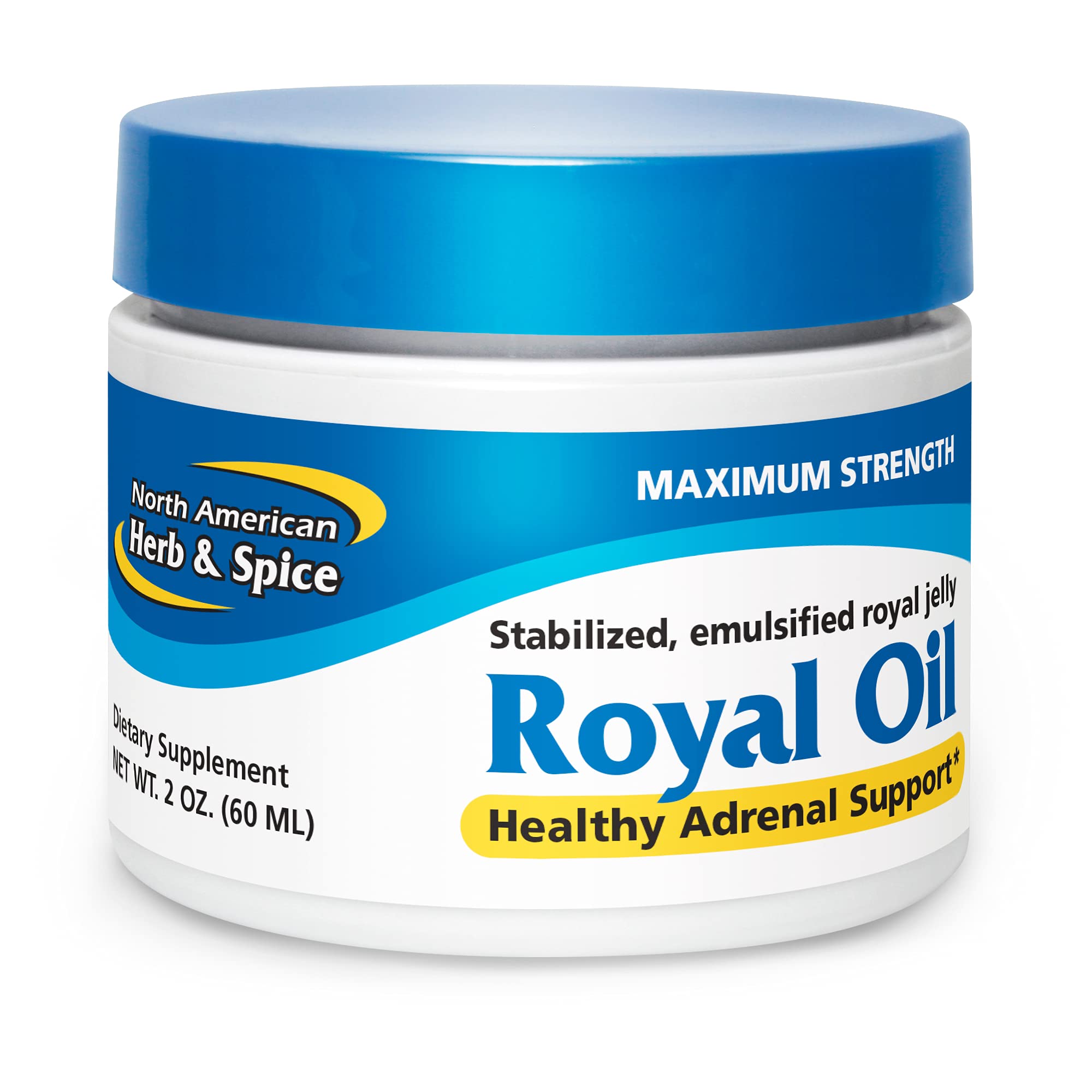 Front view of North American Herb and Spice Royal Oil 2-Ounce bottle