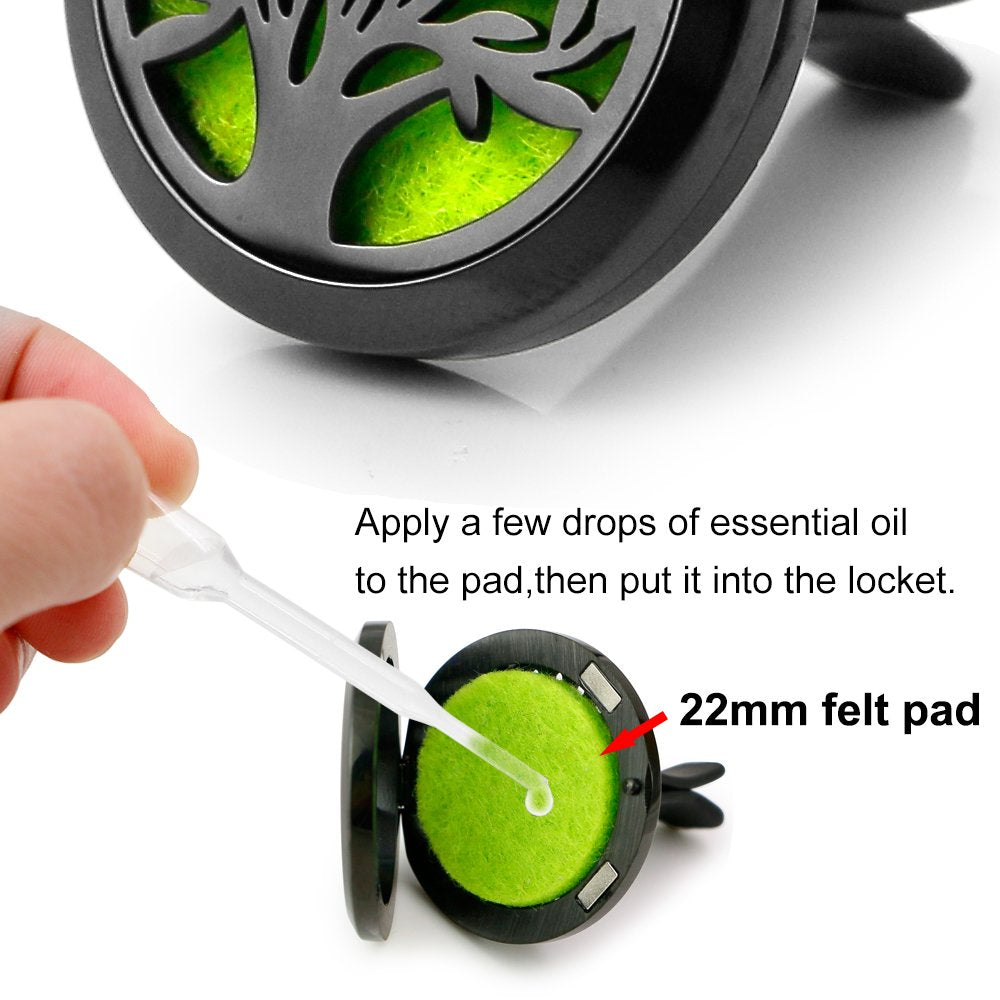 RoyAroma 316L stainless steel black diffuser locket - magnetic closure