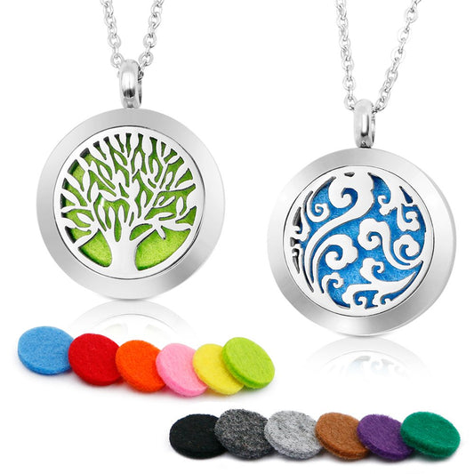 RoyAroma diffuser necklace style A pendant, two pattern options for easy scent switching.
