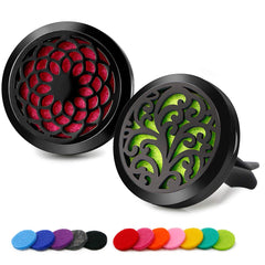 RoyAroma 30mm vent clip in black with sunflower design