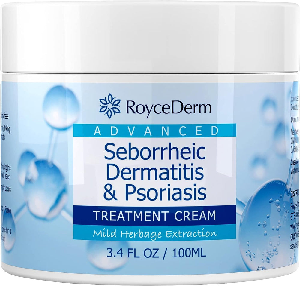 Roycederm seborrheic-dermatitis-cream-bottle for soothing scalp relief.