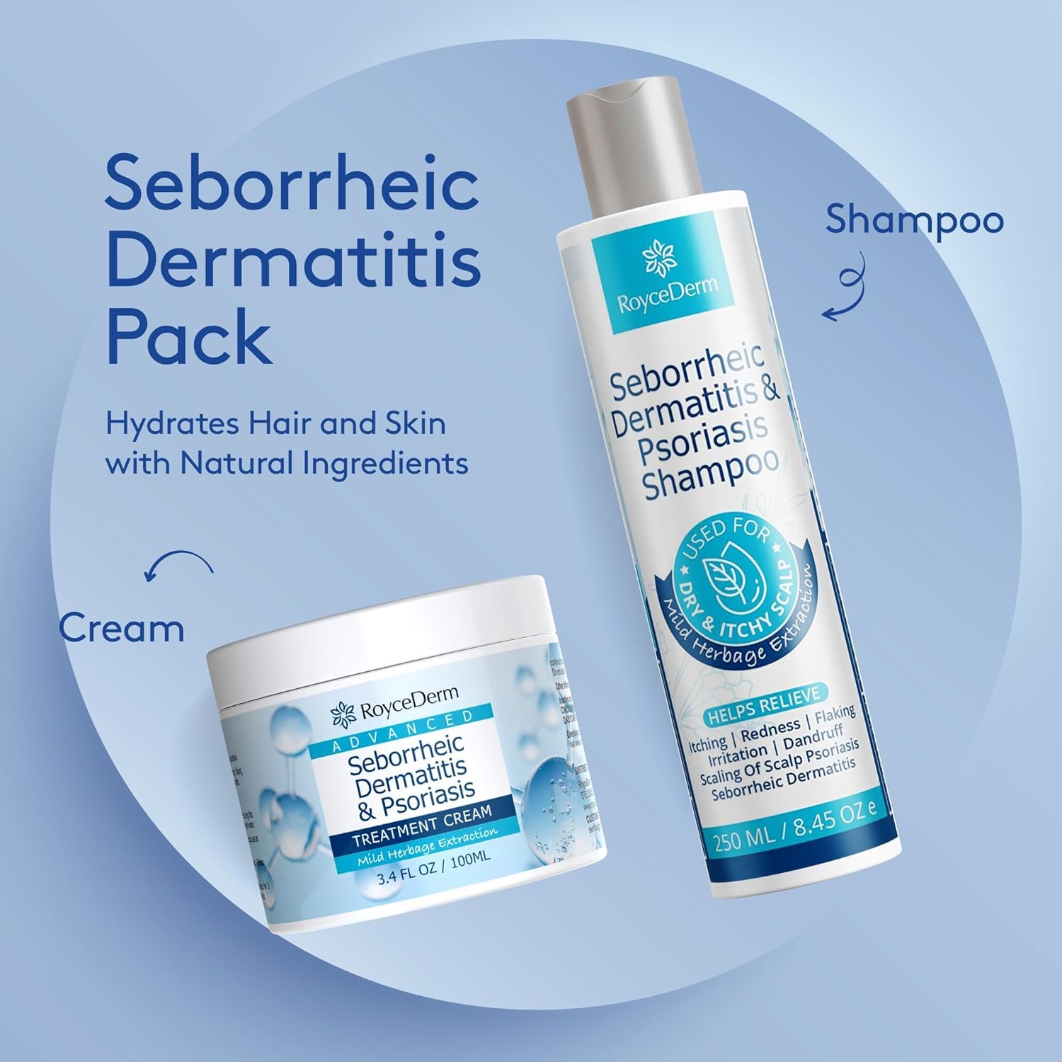 Roycederm-seborrheic-dermatitis-cream-tub-open highlights premium formula.