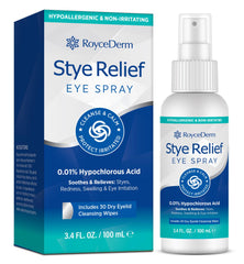RoyceDerm Stye Eye Spray bottle for gentle eyelid cleansing daily care.