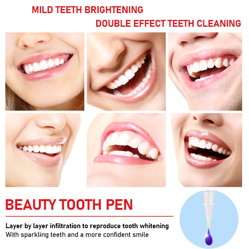 Sleek red design of the 7D Brighten Tooth Whitening Pen