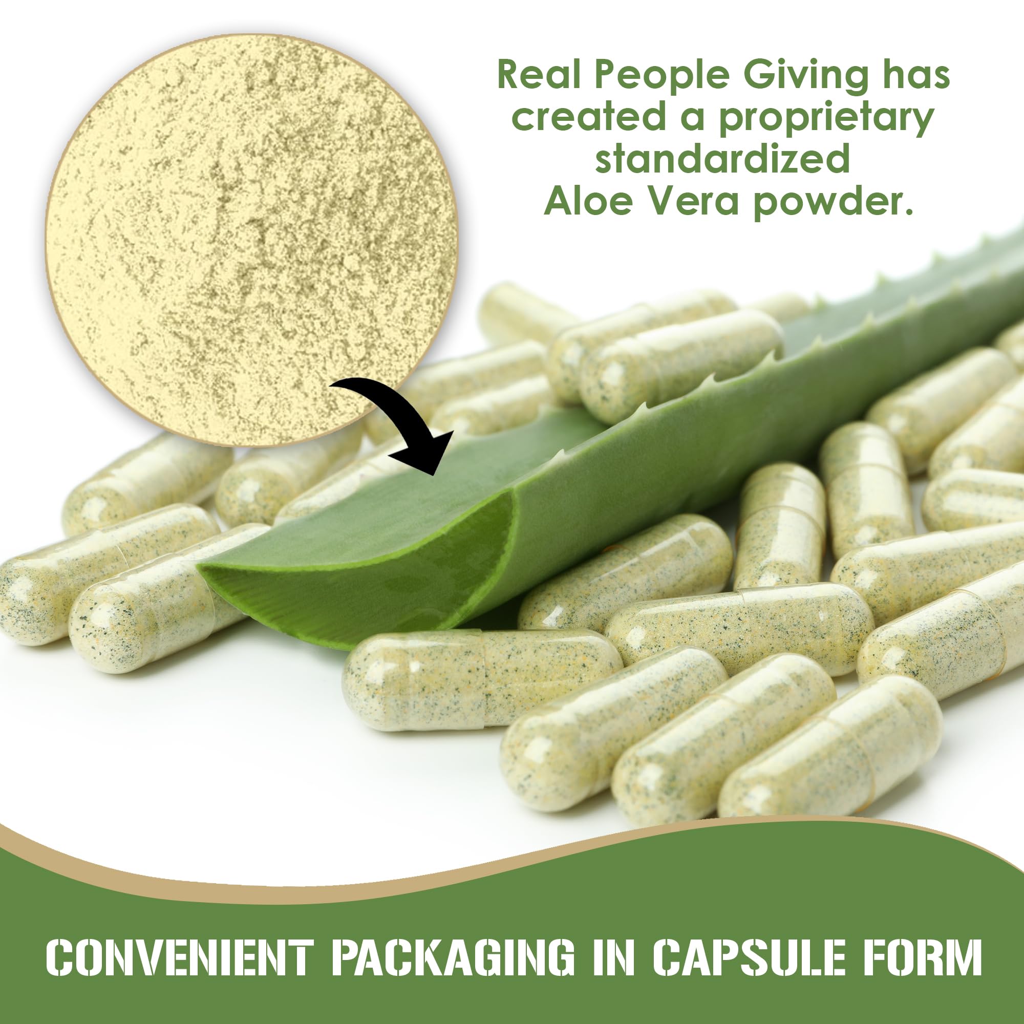 Back of RPG Aloe Vera Capsules bottle with supplement facts