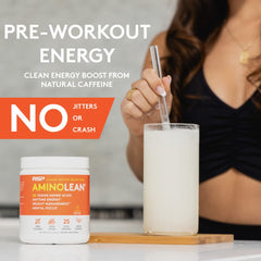 Packaging highlight: zero sugar and natural caffeine on AminoLean